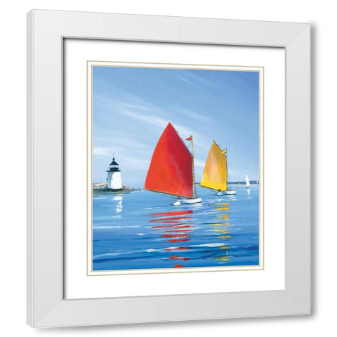 Horizon Light White Modern Wood Framed Art Print with Double Matting by Caldwell Fisher, Sally