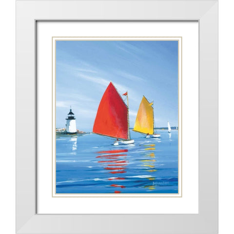 Horizon Light White Modern Wood Framed Art Print with Double Matting by Caldwell Fisher, Sally