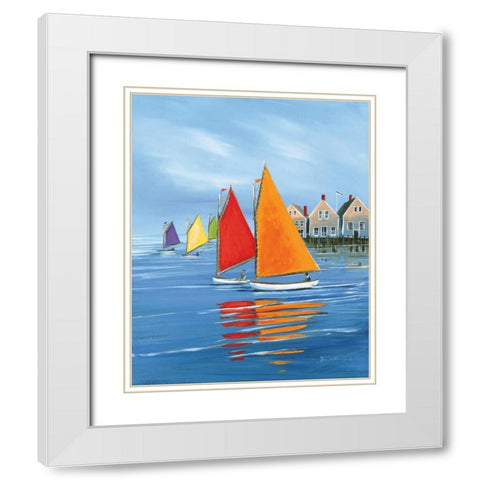 Mariners Landing White Modern Wood Framed Art Print with Double Matting by Caldwell Fisher, Sally