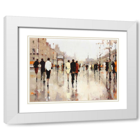 Lone Lilly White Modern Wood Framed Art Print with Double Matting by Christie, Lorraine