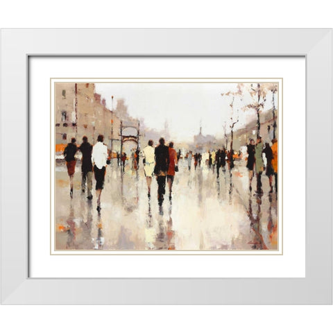 Lone Lilly White Modern Wood Framed Art Print with Double Matting by Christie, Lorraine