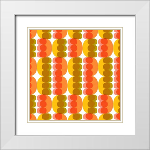 Atomic Art 1 White Modern Wood Framed Art Print with Double Matting by Cave, Rachel