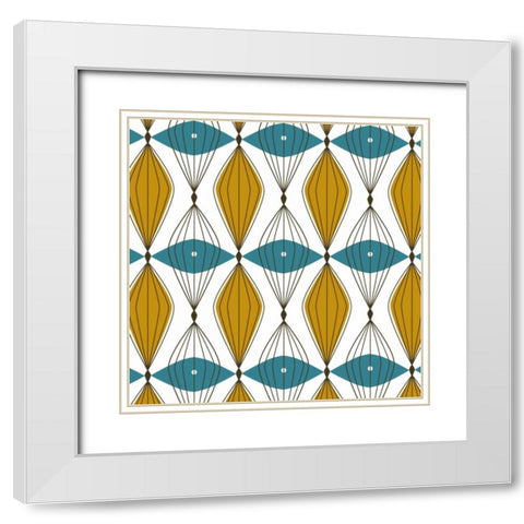 Atomic Art 2 White Modern Wood Framed Art Print with Double Matting by Cave, Rachel