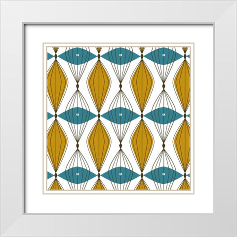 Atomic Art 2 White Modern Wood Framed Art Print with Double Matting by Cave, Rachel