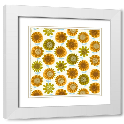 Atomic Art 4 White Modern Wood Framed Art Print with Double Matting by Cave, Rachel