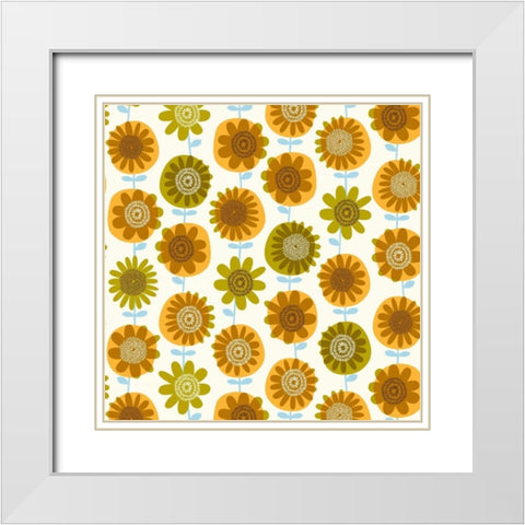 Atomic Art 4 White Modern Wood Framed Art Print with Double Matting by Cave, Rachel