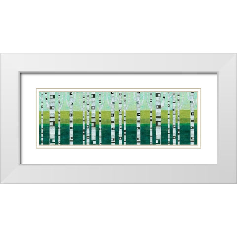 Birches at the Beach White Modern Wood Framed Art Print with Double Matting by Calkins, Michelle