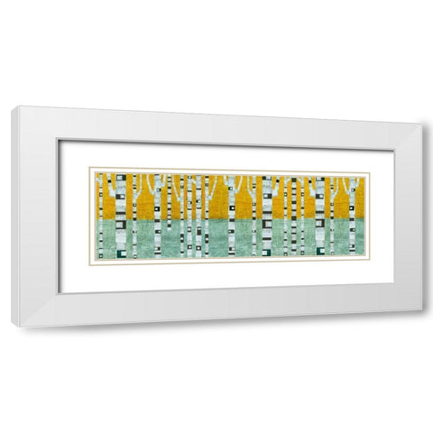 Birches in Early Winter White Modern Wood Framed Art Print with Double Matting by Calkins, Michelle