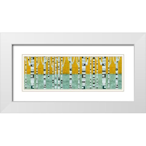 Birches in Early Winter White Modern Wood Framed Art Print with Double Matting by Calkins, Michelle