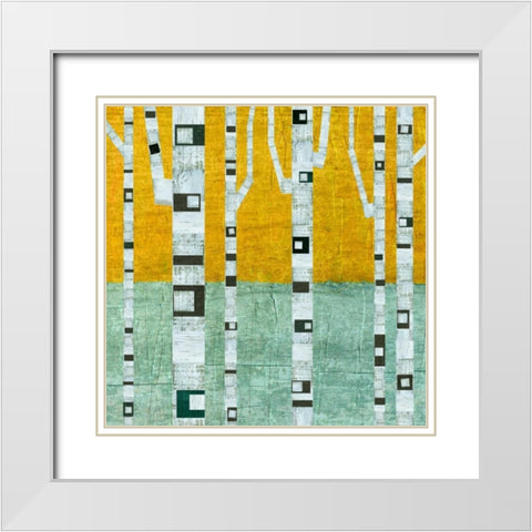 Early Winter Birches White Modern Wood Framed Art Print with Double Matting by Calkins, Michelle