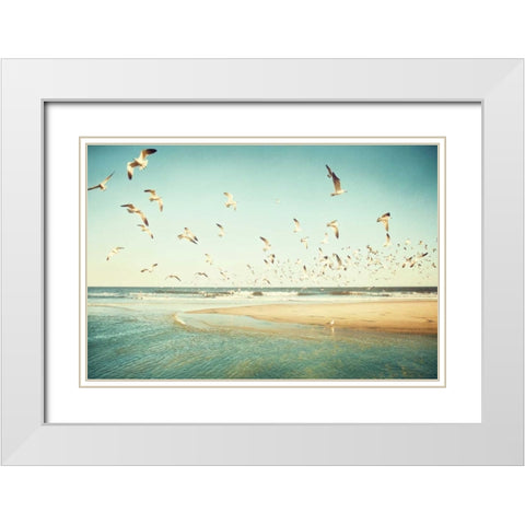Freedom White Modern Wood Framed Art Print with Double Matting by Cochrane, Carolyn