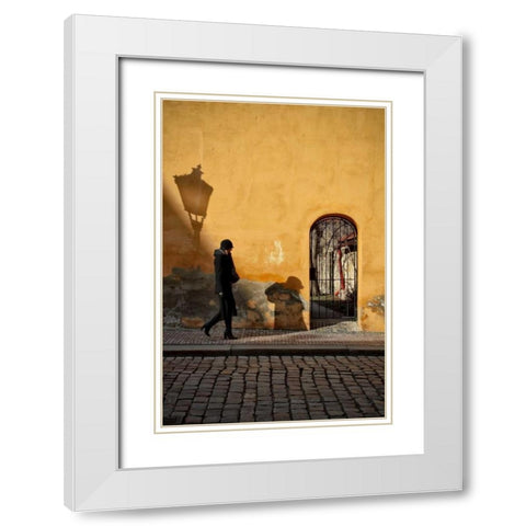 MalÃƒÂ¡ Strana White Modern Wood Framed Art Print with Double Matting by Corso, Stefano