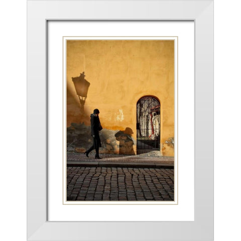 MalÃƒÂ¡ Strana White Modern Wood Framed Art Print with Double Matting by Corso, Stefano
