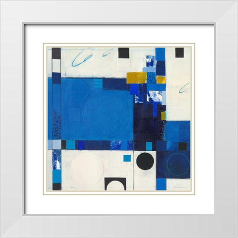 Blueberry Hill III White Modern Wood Framed Art Print with Double Matting by Colter, Deborah T.