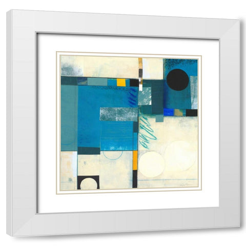 Calypso Blue I White Modern Wood Framed Art Print with Double Matting by Colter, Deborah T.
