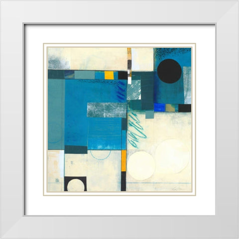 Calypso Blue I White Modern Wood Framed Art Print with Double Matting by Colter, Deborah T.