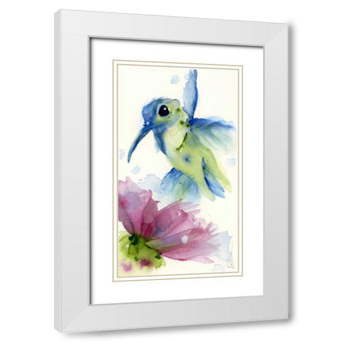 Lilac and Blue White Modern Wood Framed Art Print with Double Matting by Derman, Dawn