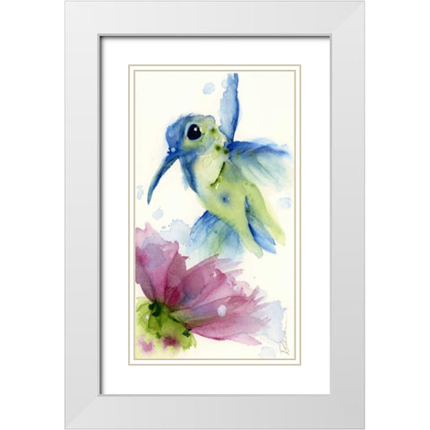 Lilac and Blue White Modern Wood Framed Art Print with Double Matting by Derman, Dawn