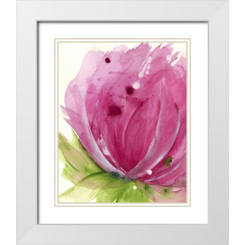 Pink White Modern Wood Framed Art Print with Double Matting by Derman, Dawn