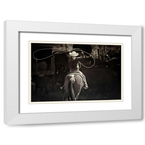 American Cowgirl White Modern Wood Framed Art Print with Double Matting by Dearing, Lisa