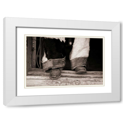 Furry Chaps White Modern Wood Framed Art Print with Double Matting by Dearing, Lisa