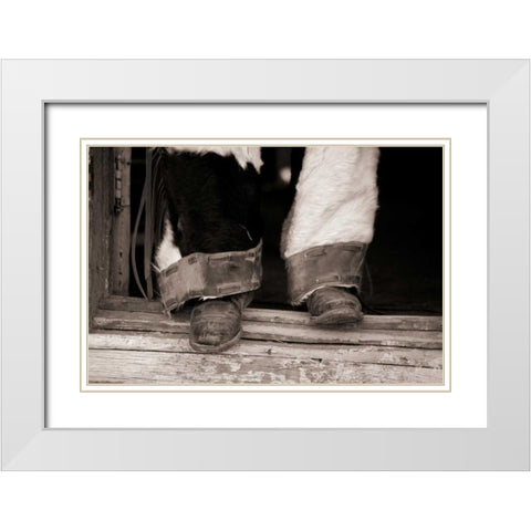 Furry Chaps White Modern Wood Framed Art Print with Double Matting by Dearing, Lisa