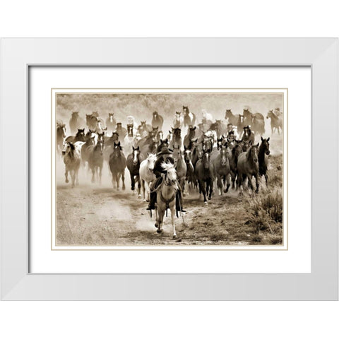 Heading Home White Modern Wood Framed Art Print with Double Matting by Dearing, Lisa