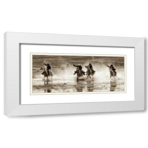 Splash Dance II White Modern Wood Framed Art Print with Double Matting by Dearing, Lisa