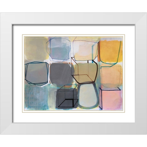 Paper Abstract 2 White Modern Wood Framed Art Print with Double Matting by Duffy, Naomi Taitz