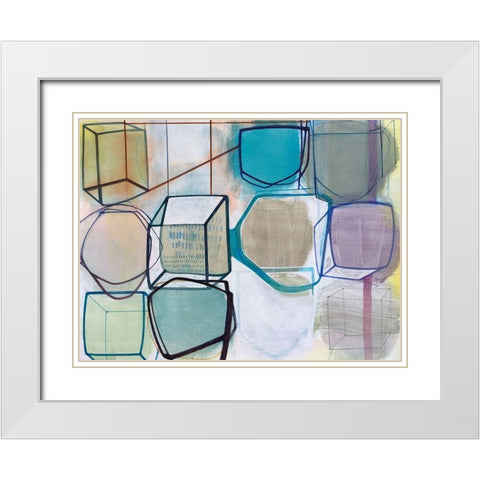 Paper Abstract 3 White Modern Wood Framed Art Print with Double Matting by Duffy, Naomi Taitz