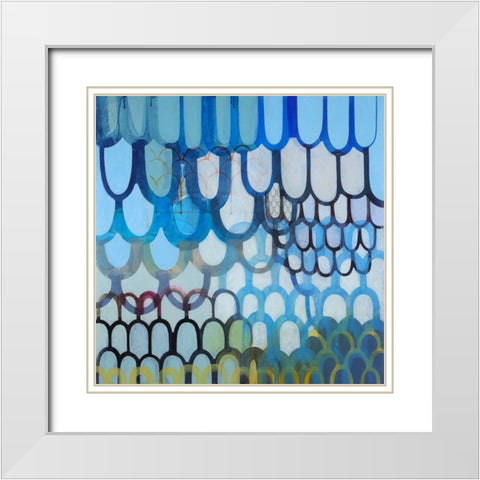 Undulations White Modern Wood Framed Art Print with Double Matting by Duffy, Naomi Taitz