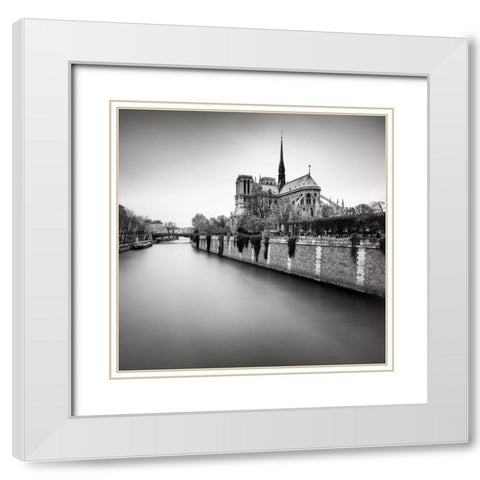 Notre Dame II White Modern Wood Framed Art Print with Double Matting by Dragt, Wilco