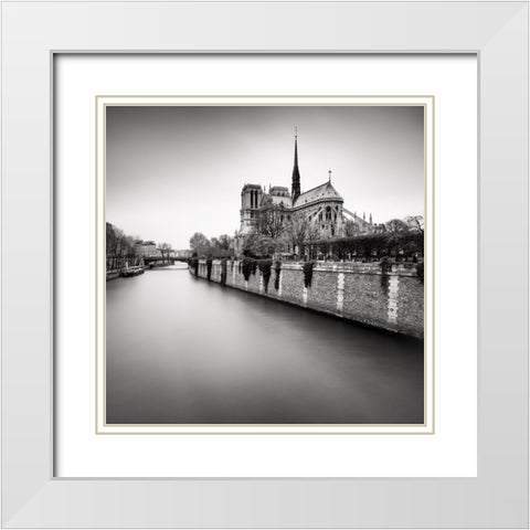 Notre Dame II White Modern Wood Framed Art Print with Double Matting by Dragt, Wilco