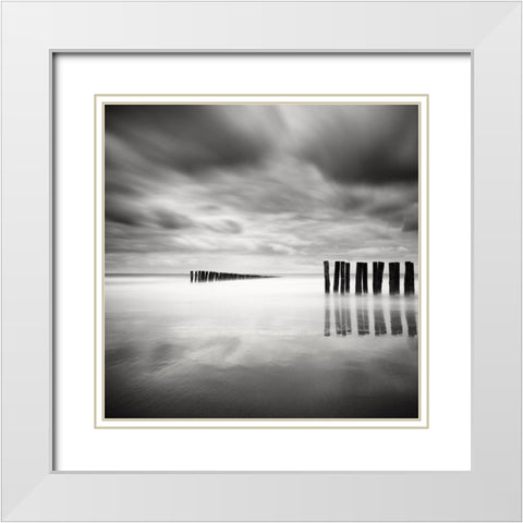 The Gathering White Modern Wood Framed Art Print with Double Matting by Dragt, Wilco