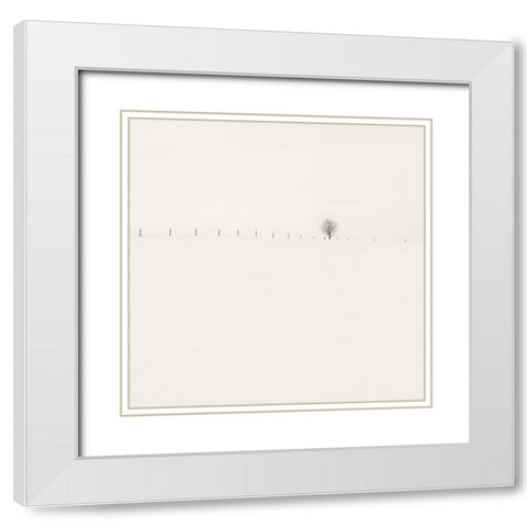 Frozen Landscape White Modern Wood Framed Art Print with Double Matting by Dragt, Wilco