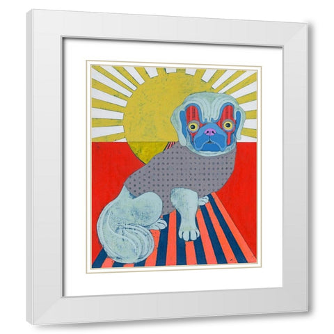 Pekingese White Modern Wood Framed Art Print with Double Matting by Davis, Jennifer