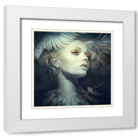 Fly White Modern Wood Framed Art Print with Double Matting by Dittman, Anna