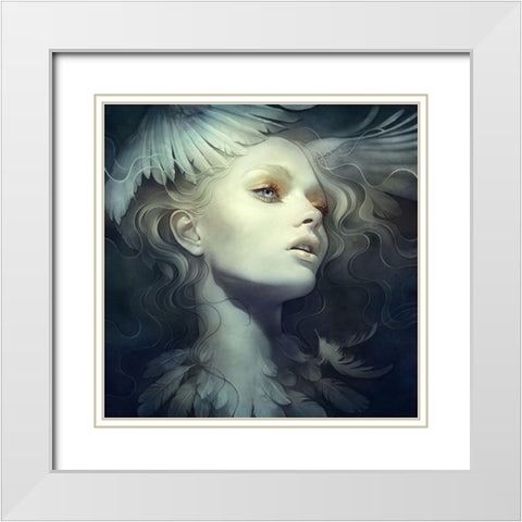 Fly White Modern Wood Framed Art Print with Double Matting by Dittman, Anna