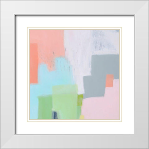 Persica White Modern Wood Framed Art Print with Double Matting by Donoho, Melissa