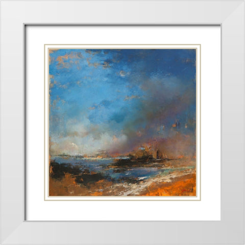 Reclaimed Land White Modern Wood Framed Art Print with Double Matting by Dennis, Patrick