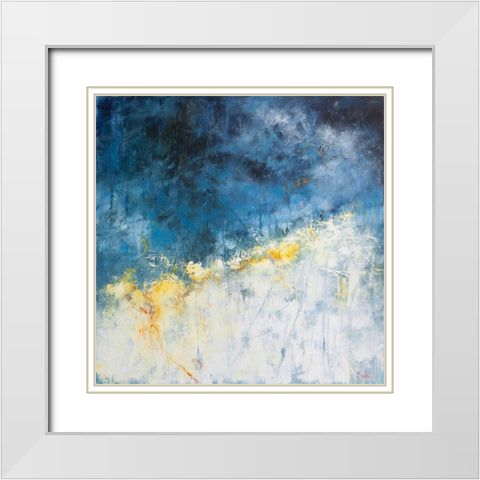 Yellow Bloom White Modern Wood Framed Art Print with Double Matting by Dennis, Patrick