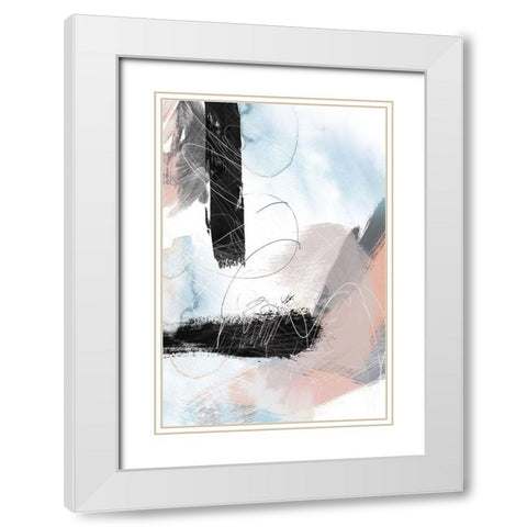 Abstract Blush No. 1 White Modern Wood Framed Art Print with Double Matting by Duncan-He, Louis