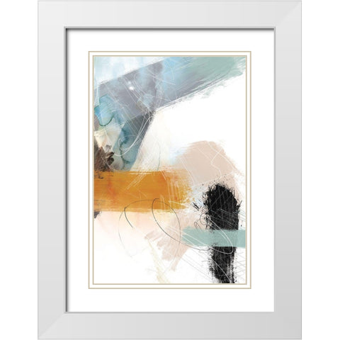Abstract Blush No. 2 White Modern Wood Framed Art Print with Double Matting by Duncan-He, Louis