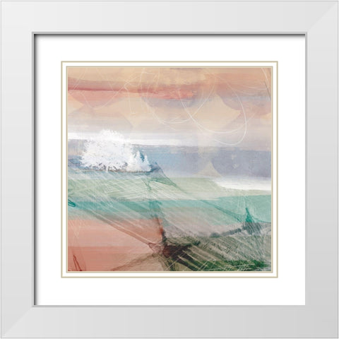 Crimson Sunset No. 1 White Modern Wood Framed Art Print with Double Matting by Duncan-He, Louis