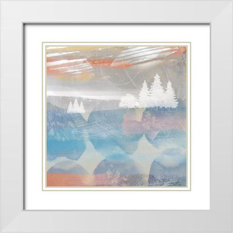 Crimson Sunset No. 2 White Modern Wood Framed Art Print with Double Matting by Duncan-He, Louis