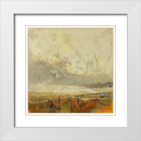 Farm Path White Modern Wood Framed Art Print with Double Matting by Dennis, Patrick