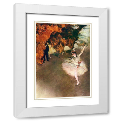 Ballet - lÃ¢â‚¬â„¢ÃƒÂ©toile (Rosita Mauri) White Modern Wood Framed Art Print with Double Matting by Degas, Edgar