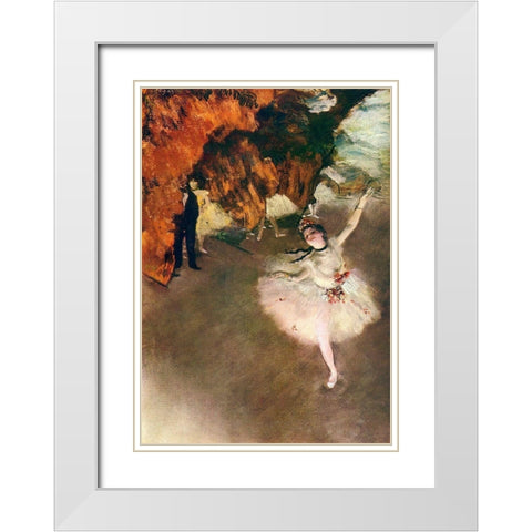 Ballet - lÃ¢â‚¬â„¢ÃƒÂ©toile (Rosita Mauri) White Modern Wood Framed Art Print with Double Matting by Degas, Edgar