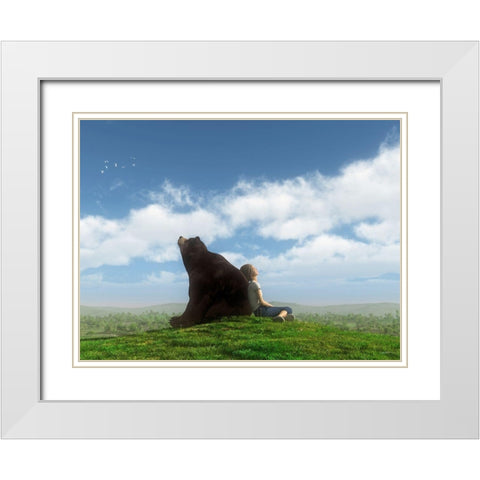 Cloud Watchers White Modern Wood Framed Art Print with Double Matting by Decker, Cynthia