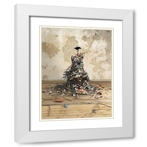 New Worth White Modern Wood Framed Art Print with Double Matting by Decker, Cynthia